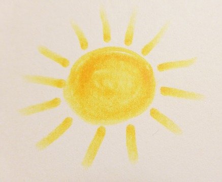 Sonne gemalt von einem Kind
